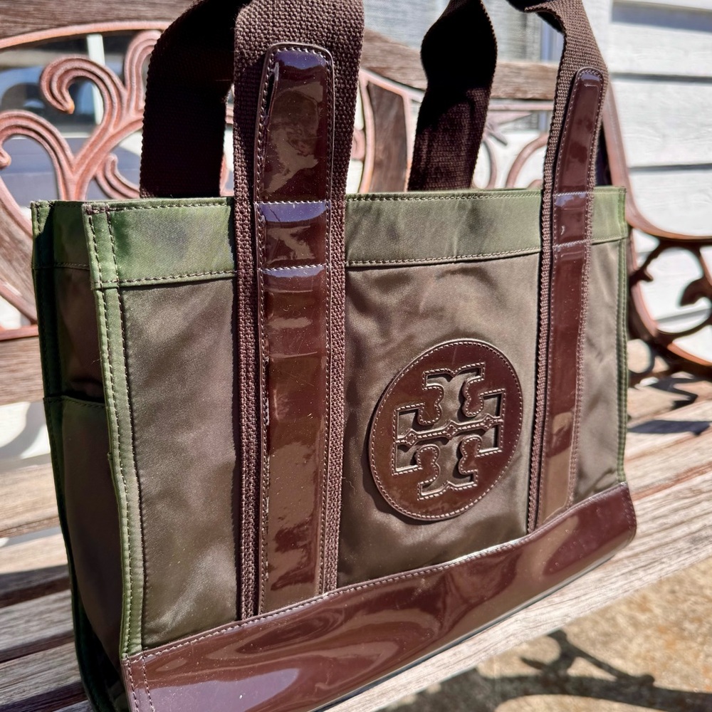 Vintage Tory Burch Nylon & Patent Leather Tote Bag - Picture 10 of 11